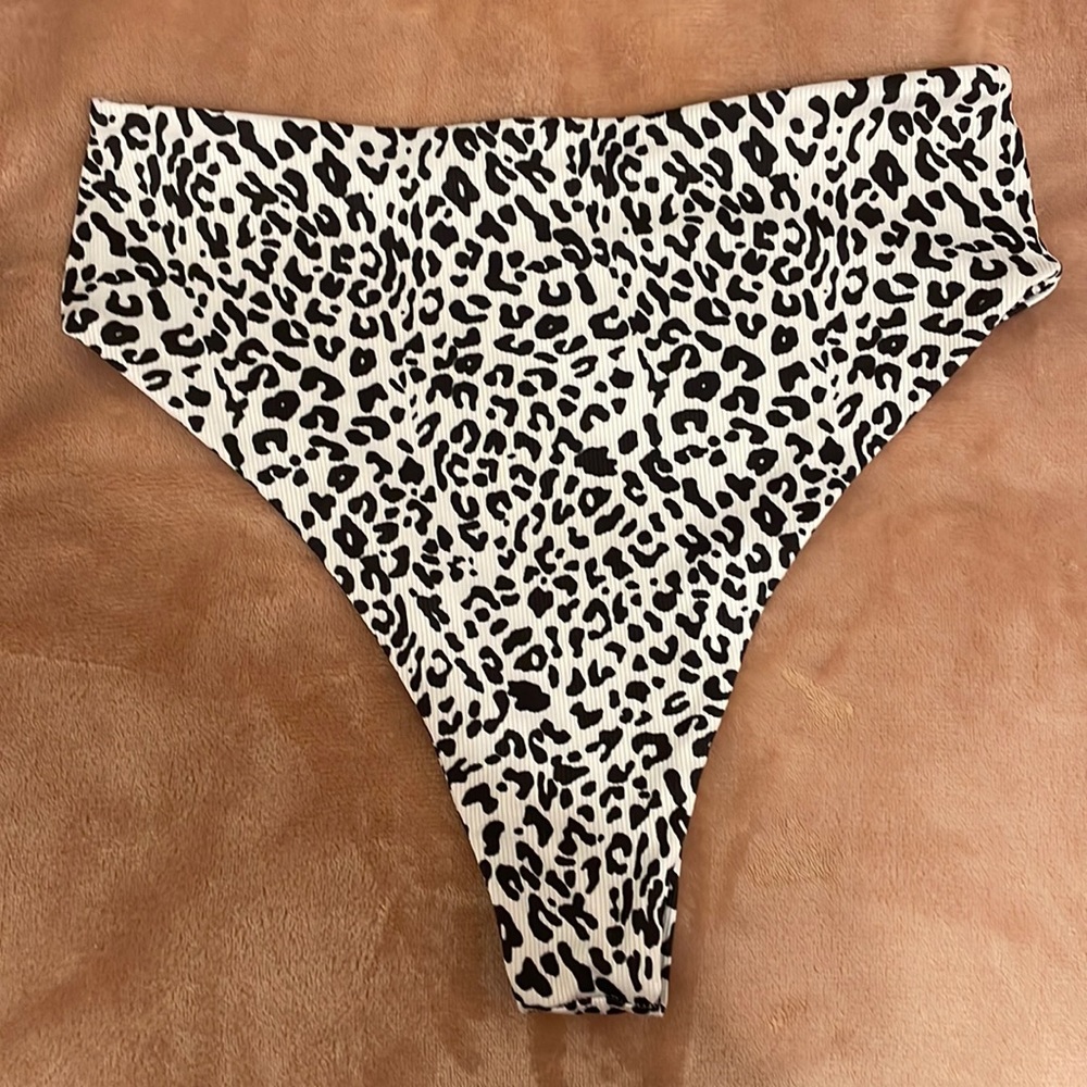 High Waisted Cheetah Print Bathing Suit Bottoms